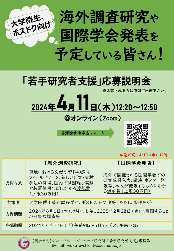 2024年度「若手研究者支援」