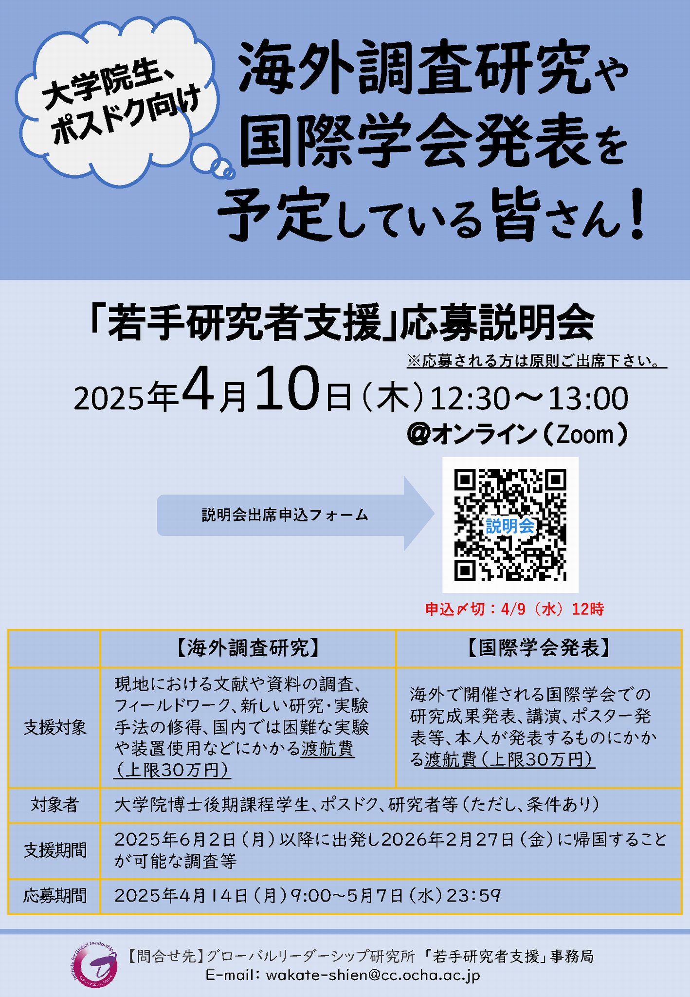 2025年度「若手研究者支援」