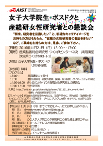 女子大学院生・ポスドクと産総研女性研究者との懇談会