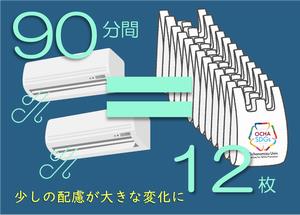 空調利用前に注意喚起するステッカー